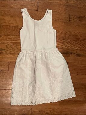 Gap Kids Girls' White Eyelet Tank Dress - Classic Summer Style S (6/7)
